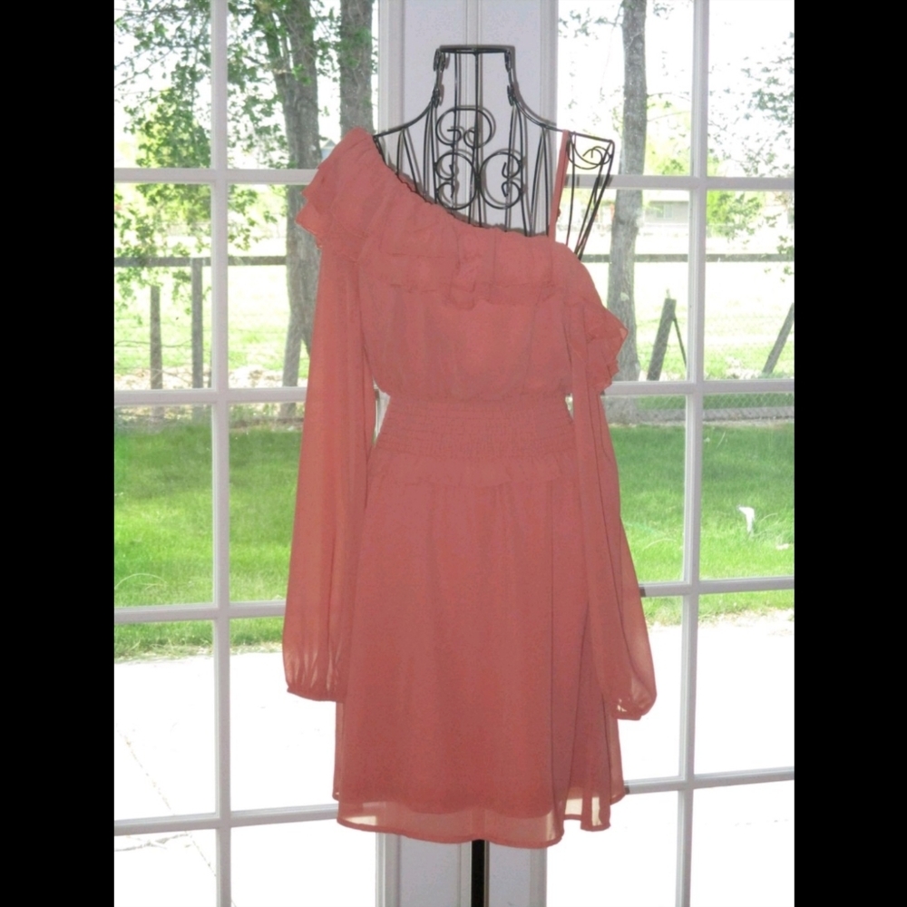 Mauve Off Shoulder Dress